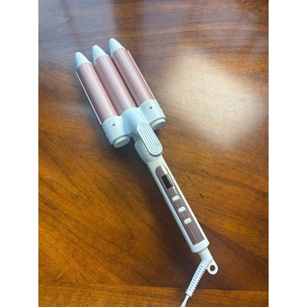 Savvy 3 Barrel Hair Waver Rose Gold White Triple Barrel Beach Waver SV-153